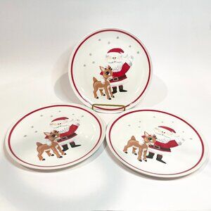 Pottery Barn Kids Rudolph the Red-Nosed Reindeer Melamine 9" Plates Set of 3
